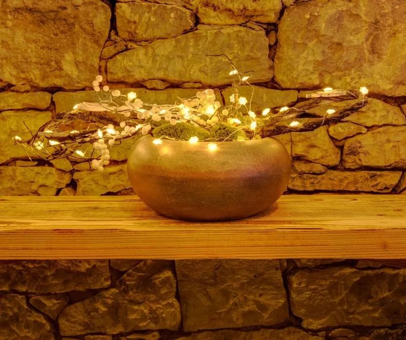 DECOLED LED světelný řetěz na baterie vločky, teple bílá, 20 diod, 2,3 m