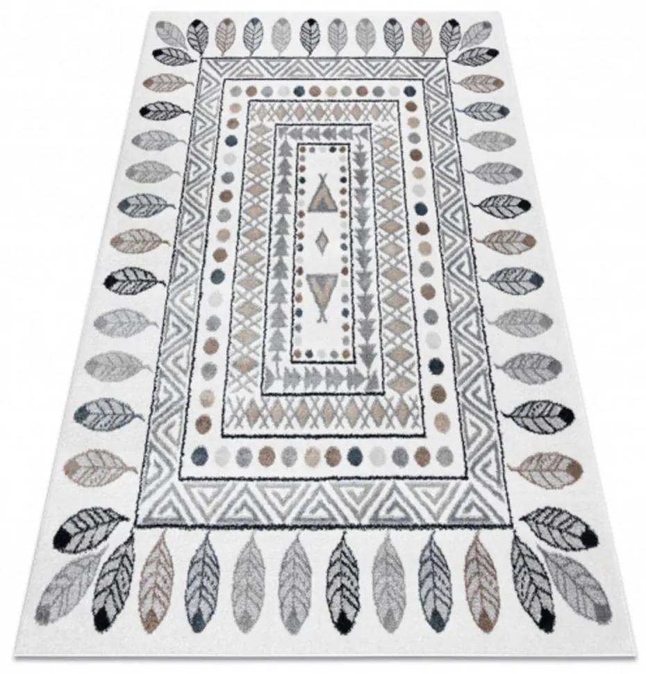 Detský kusový koberec Pre indiánov krémovo biely 180x270cm