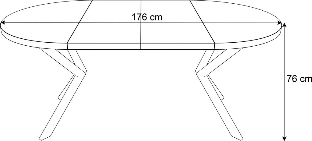Okrúhly rozkladací jedálensky stôl MARION 100 - 176 cm zlatý remeselný dub Farba nôh: Čierna