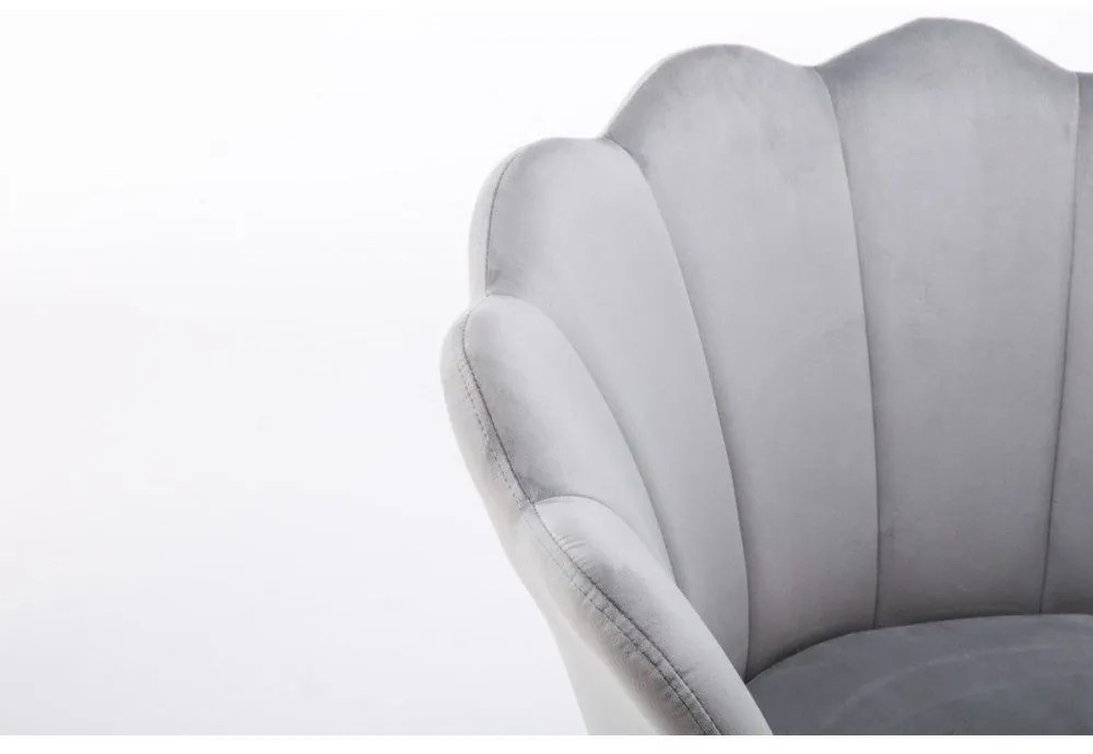 LuxuryForm DESIGN Kreslo FREY VELUR so striebornými nohami - svetlo šedé