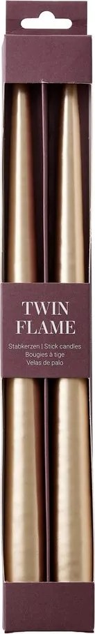 TWIN FLAME Sada sviečok 2 ks 31 cm - zlatá