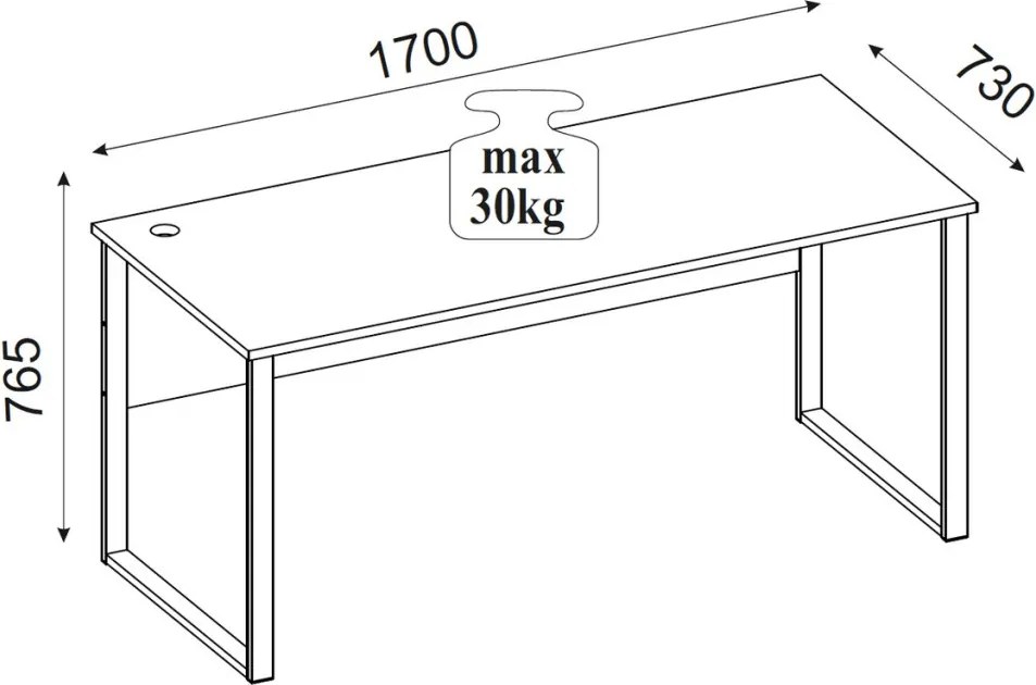 Písací stôl Amanda, biely