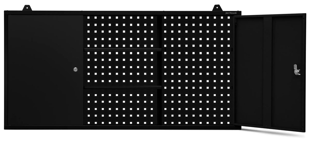 Závesná skriňa na náradie BEN, 1200 x 600 x 200 mm, All Black: čierna