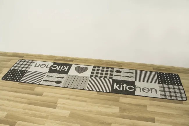 Protišmykový kuchynský koberec / behúň Flex 19053/08 tmavosivý