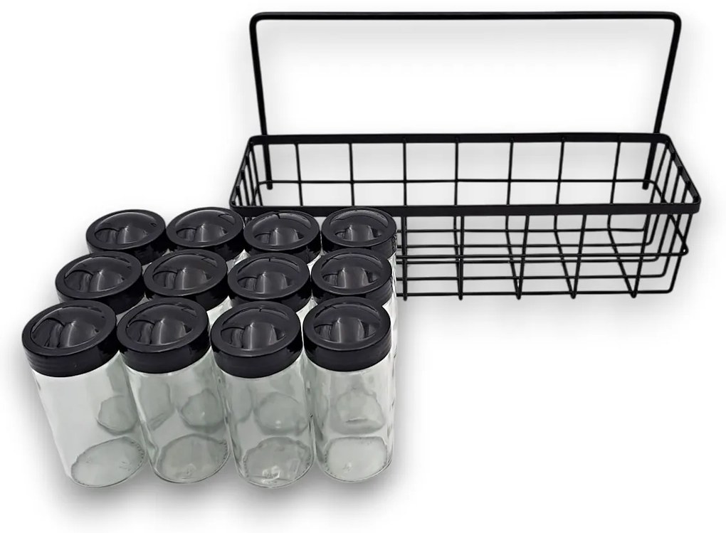 Orion Sada 12ks kořenek BLACK 80ml v černém kovovém košíku RADKA + 2 háčky