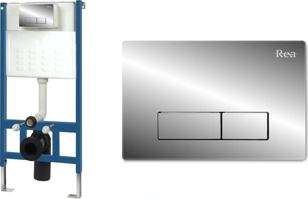 Ovládacie tlačidlo splachovadla - chrómové - dvojčinné - plastové - typ H