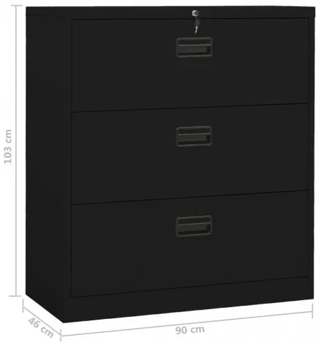 vidaXL Kartotéka čierna 90x46x103 cm oceľová-