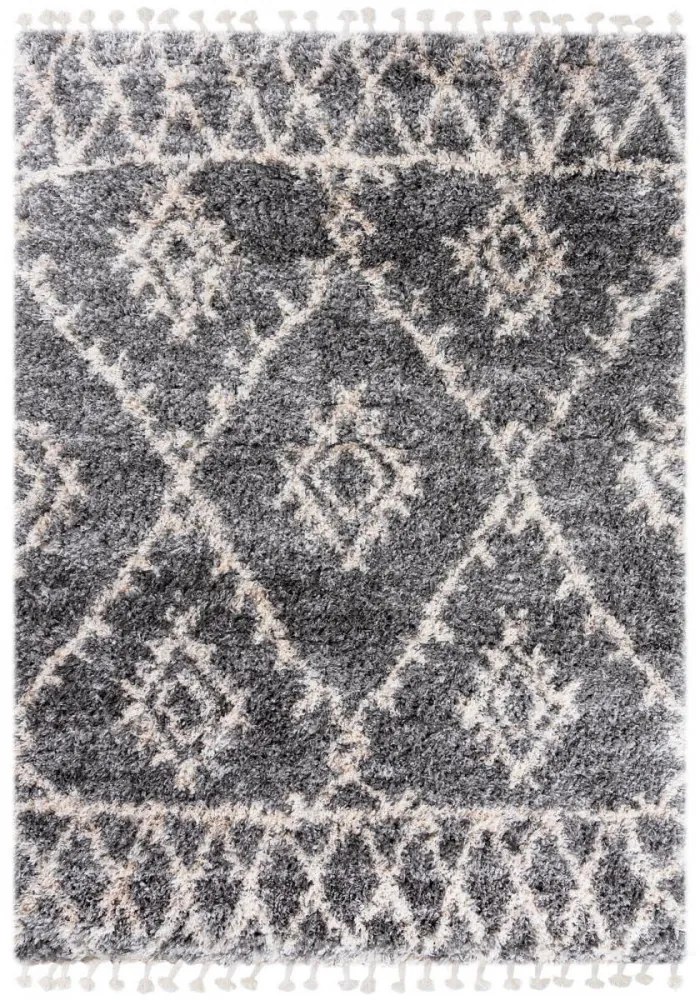 Kusový koberec shaggy Azteco sivý 140x200cm