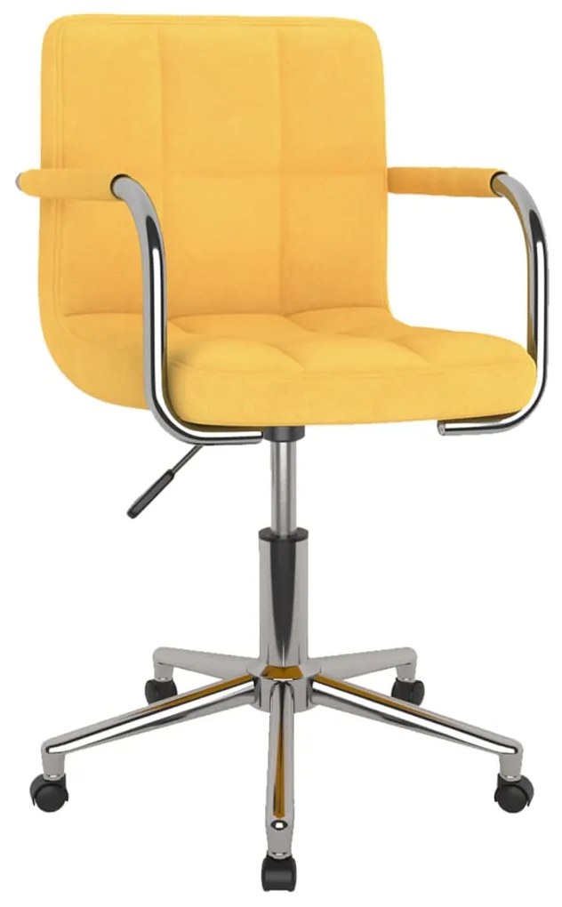 vidaXL Otočná jedálenská stolička horčicovo-žltá látková
