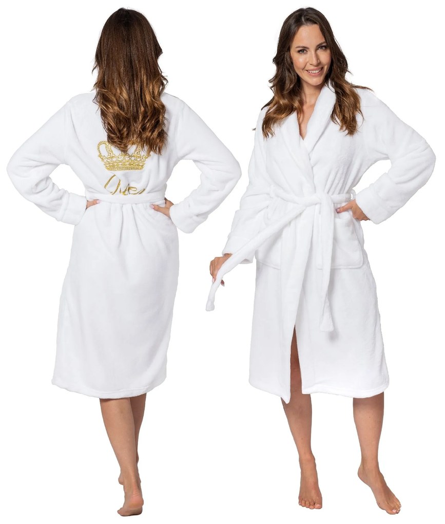Dámský župan z mikrovlákna Queen L/XL bílý
