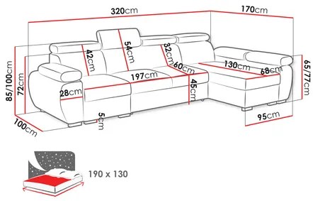 Rohová sedačka Gozo LCP (tmavosivá) (s úl. priestorom) (L). Vlastná spoľahlivá doprava až k Vám domov. 1105074