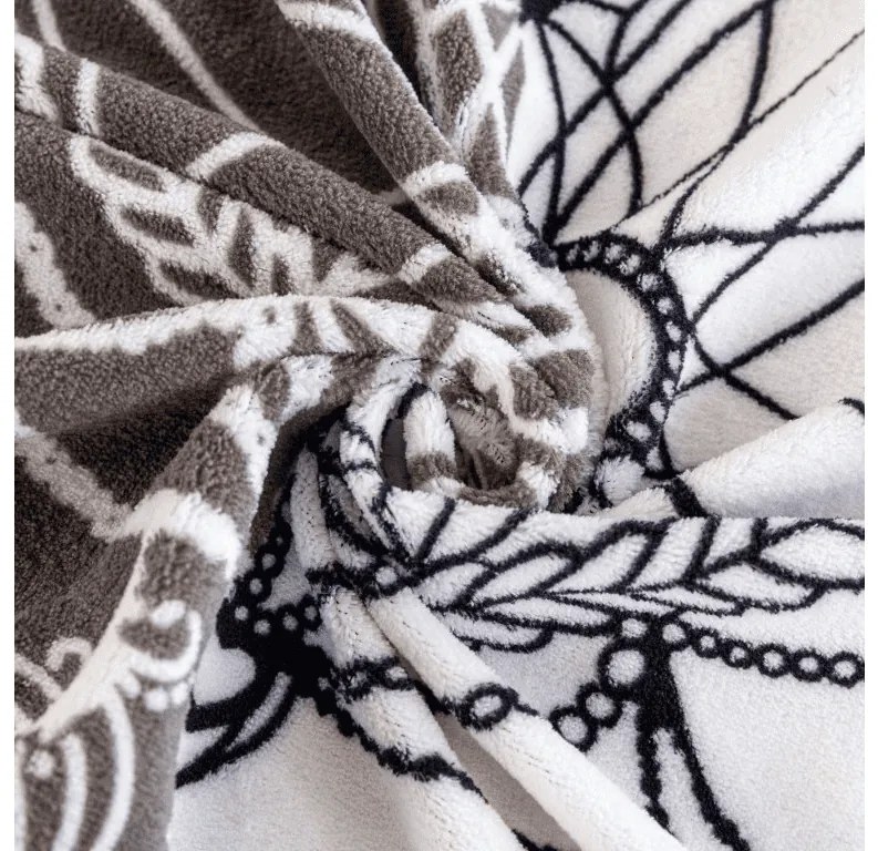 Sada mikroplyšových obliečok TIRSO sivo-biele + obliečka mikroplyš SOFT 90x200 cm biele, jednolôžko