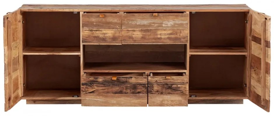 furniture-nabytek.cz - Masívny príborník Oldwood z recyklovaného dreva, lakovaný, prírodná farba – 180×40×75 cm