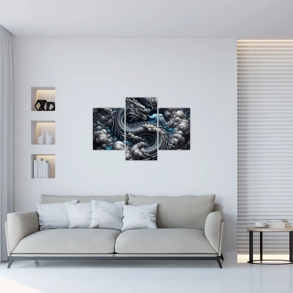 Obraz – Drak v dyme (90x60 cm)