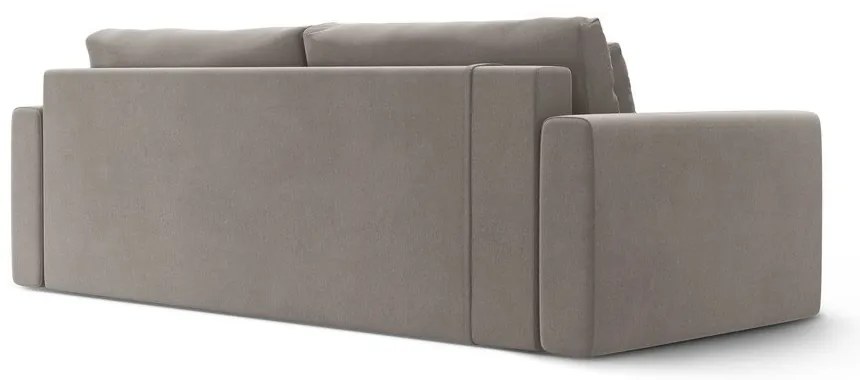 Svetlosivá zamatová rozkladacia pohovka s úložným priestorom 238 cm Belfast – Cosmopolitan Design