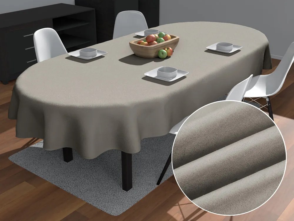 Biante Oválny obrus/imitácia brúsenej kože Alcantara ALC-014 Svetlo sivý 100x160 cm