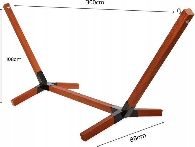 TRENDIE Stojan na hojdaciu sieť s nosnosťou 150 kg - impregnovaný