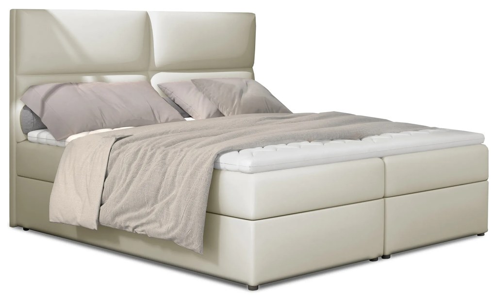 Kontinentálna posteľ 185 cm Alyce (svetlobéžová) (s matracmi). Vlastná spoľahlivá doprava až k Vám domov. 1027471