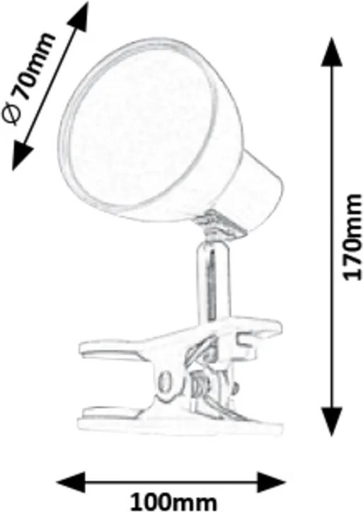 Rabalux NOAH LED lampička s klipom 5W | 360lm | 3000K - zelená