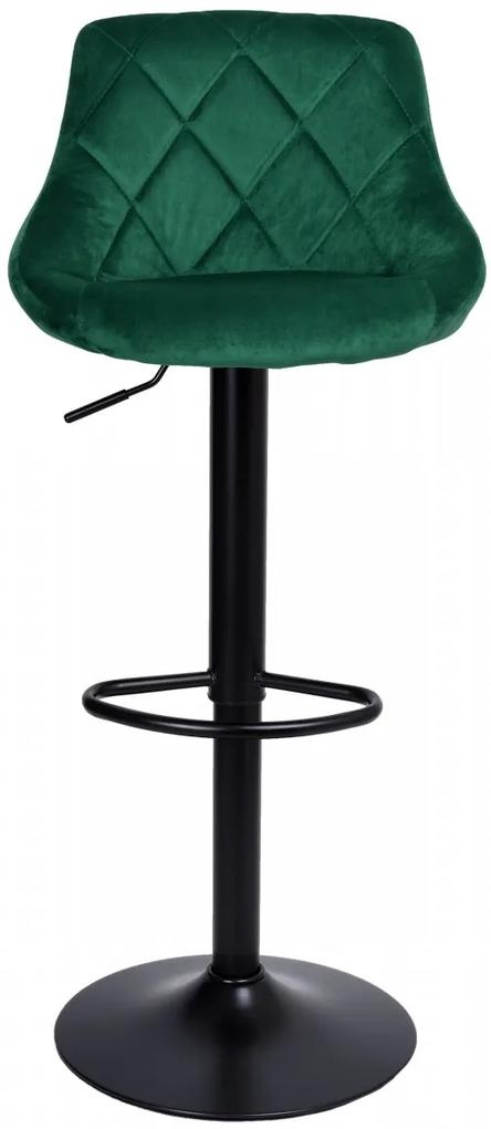 Barová stolička CYDRO zamat zelená