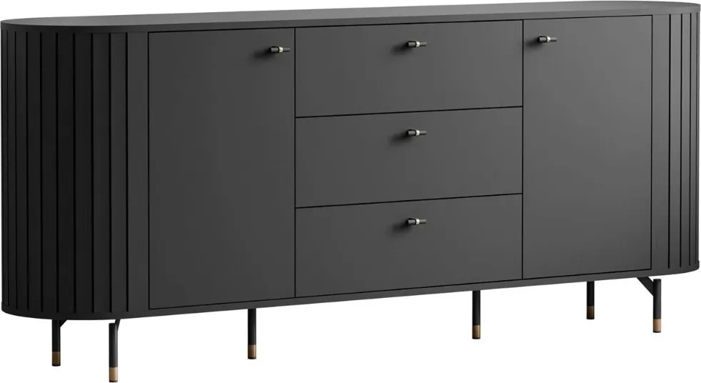 KOMODA LANDRY PRESTIGE 2D3 ČIERNA 190 cm