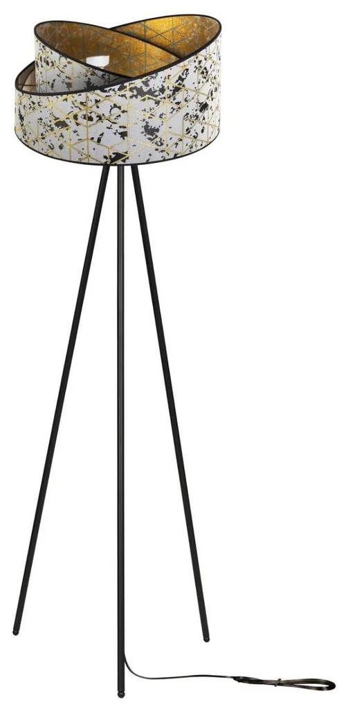 Stojacia lampa Werona, 1x textilné tienidlo so vzorom (výber zo 7 farieb), (výber z 2 farieb konštrukcie), m