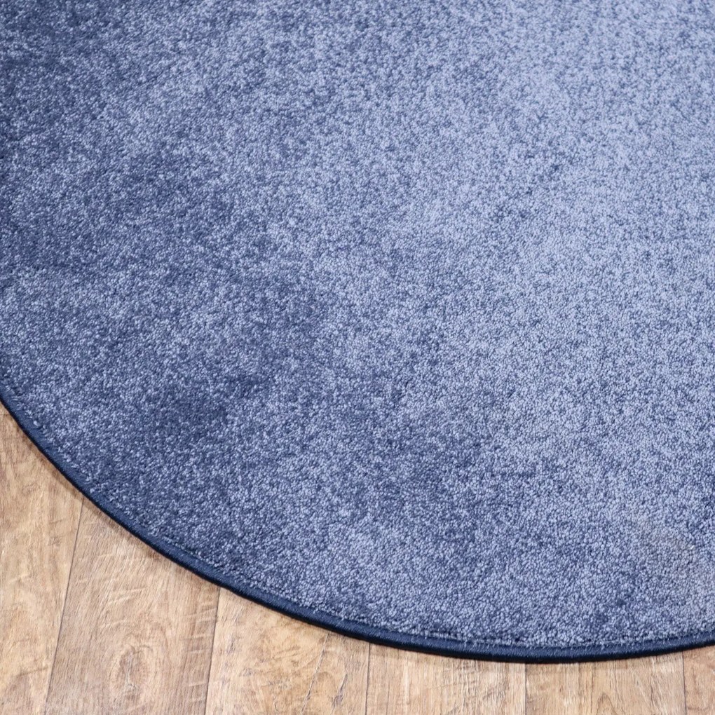 AladinWorld Expres, Kusový koberec Velur Ultra tm. modrý kruh, 200x200 (priemer) kruh, modrá, obývacia izba