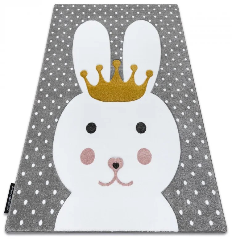 Dywany Łuszczów Detský kusový koberec Petit Bunny grey - 140x190 cm