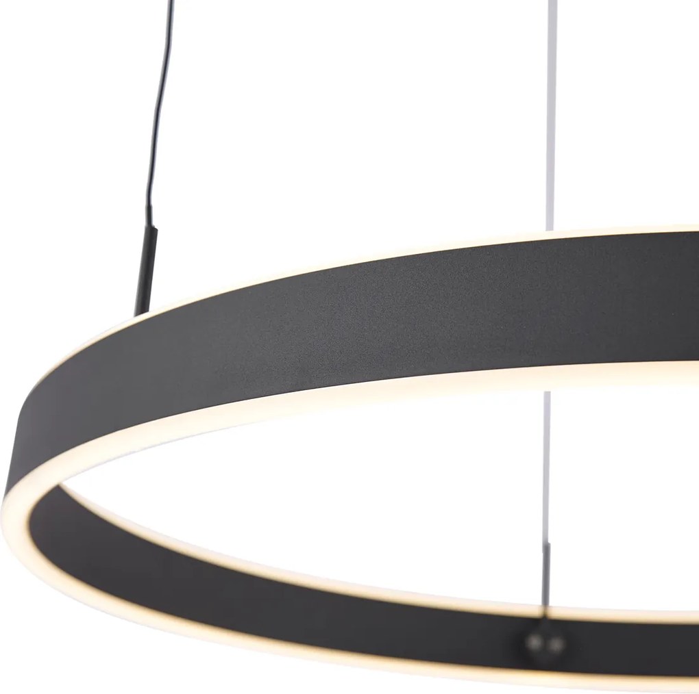 Dizajnové závesné svietidlo čierne s 3-stupňovým stmievaním - Titmus