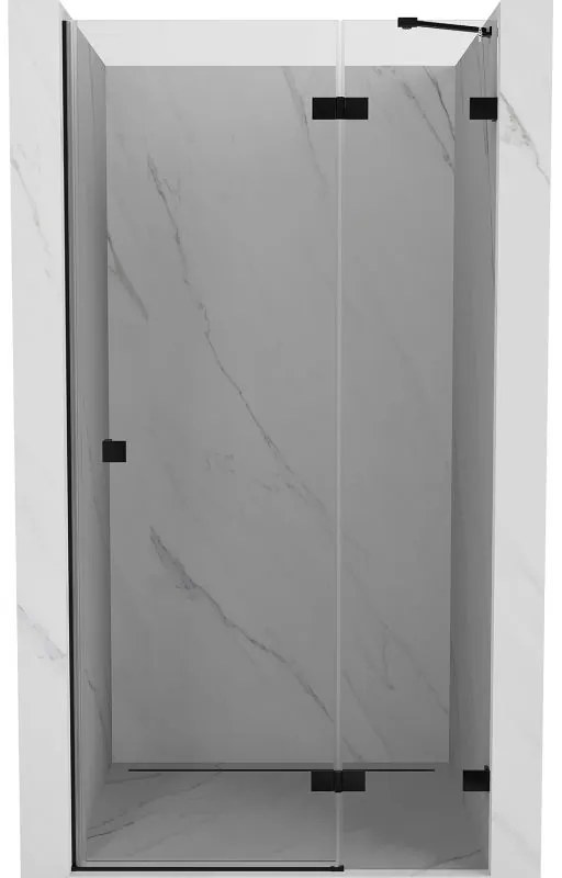 Mexen, Mexen Lunar pravé otočné sprchové dvere 85 cm, transparentné, čierne - 834-085-000-70-00-P