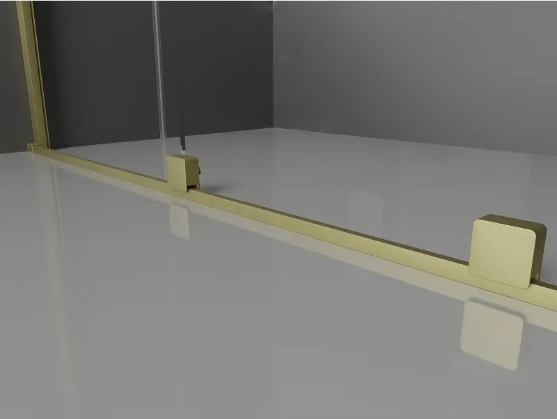 Mexen Velar L, sprchový kút s posuvnými dverami 110 x 80 cm, 8mm číre sklo, zlatá matná, 871-110-080-03-55