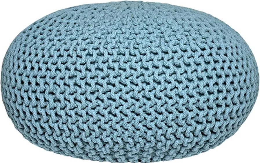 Tyrkysový pletený puf LABEL51 Knitted XL
