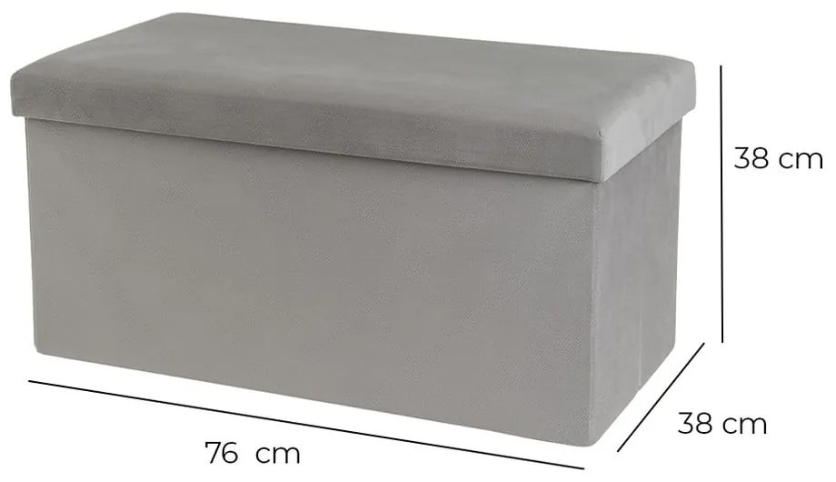 Svetlosivý zamatový taburet Estela – Casa Selección