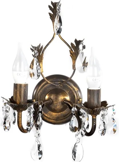 ONLI - Nástenné svietidlo TERESA 2xE14/6W/230V bronzová