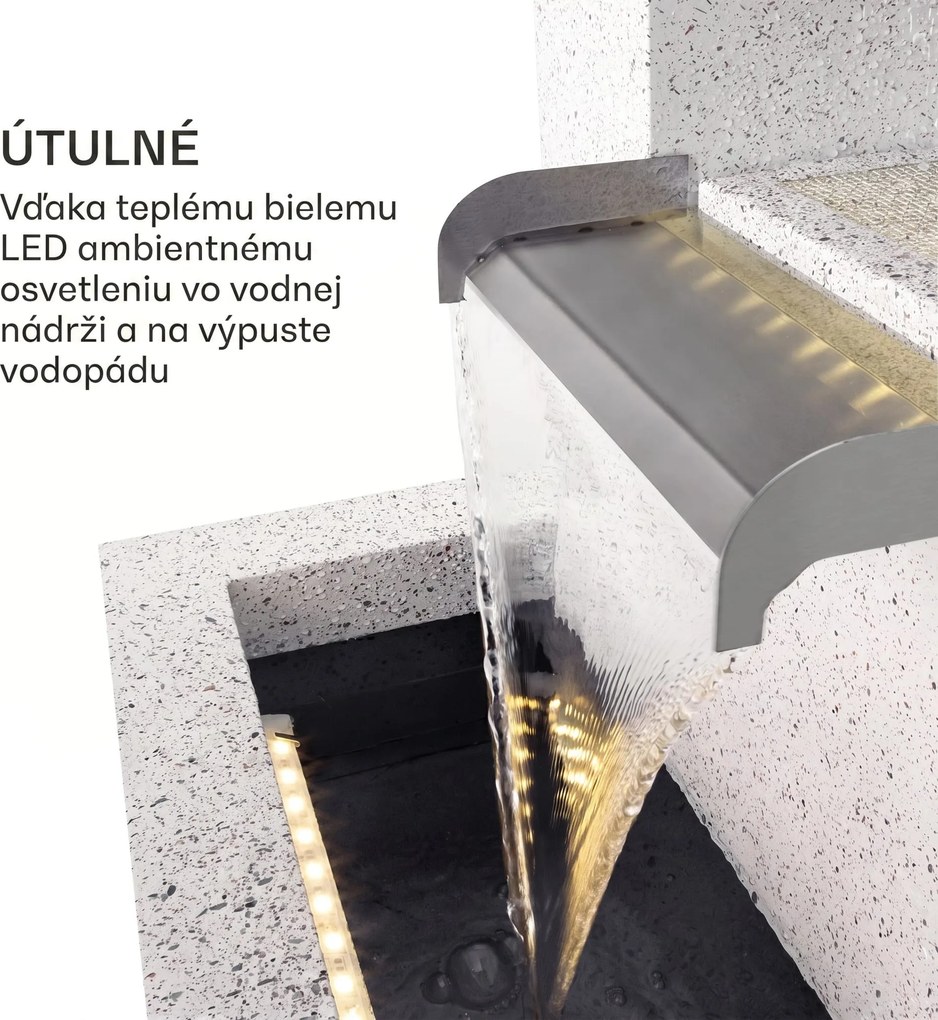 Blumfeldt Bloomingstone, fontána, záhradná fontána, okrasná fontána, 20 W, čerpadlo, zinok, LED