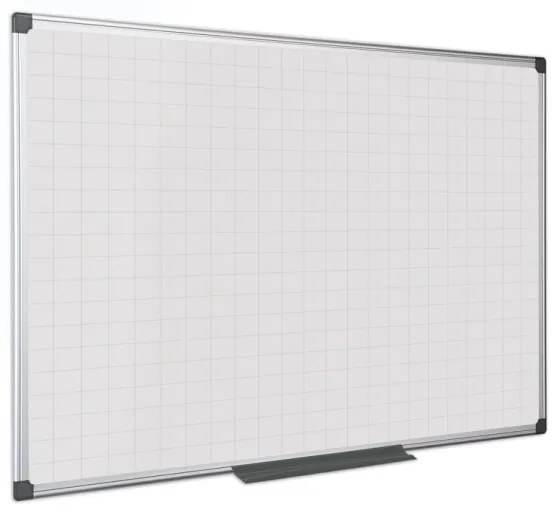 Bi-Office Biela magnetická popisovacia tabuľa s potlačou, štvorce/raster, 1200 x 900 mm