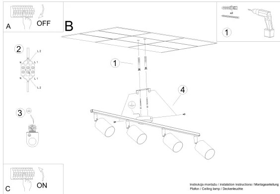 Sollux SL.1168 - Bodové svietidlo LEMMI 4xGU10/10W/230V čierna