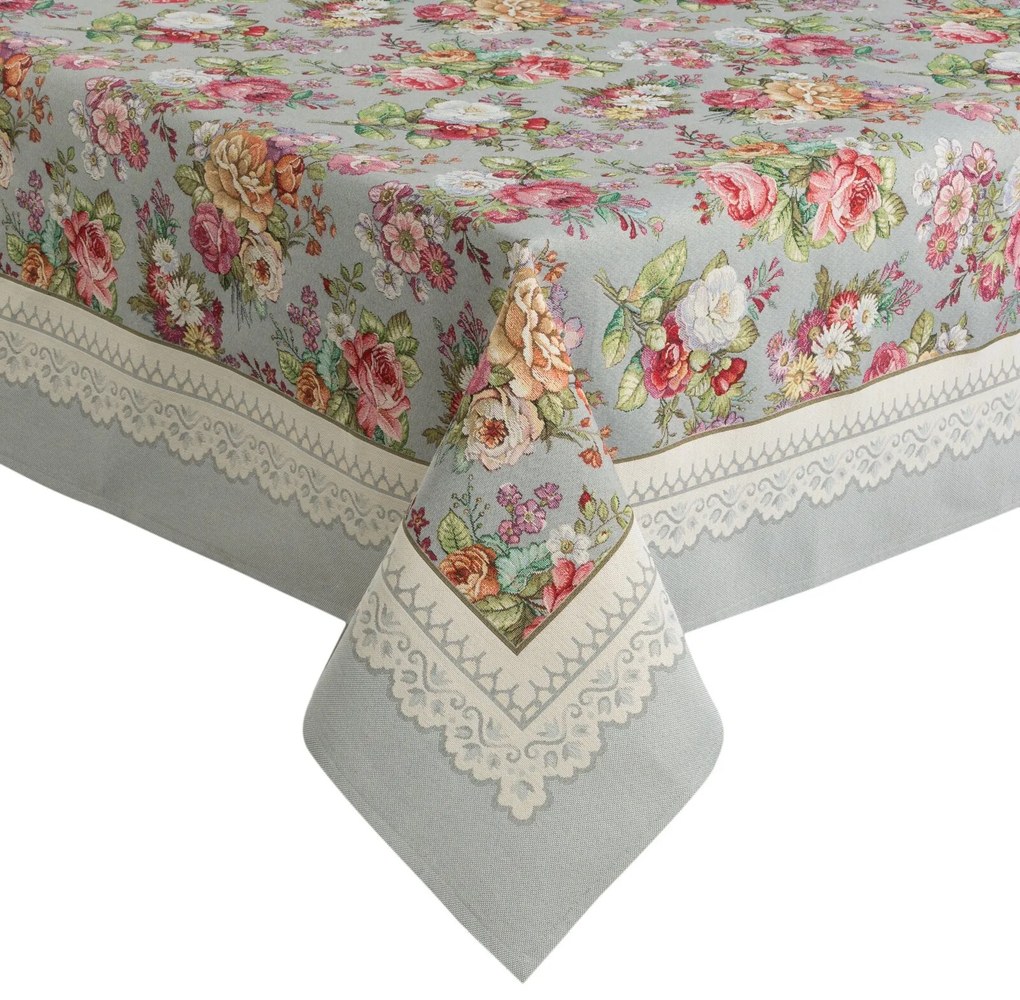 GOBELÍNOVÝ BEHÚŇ NA STÔL S ČIPKOU 140X180 CM VZOROVANÝ