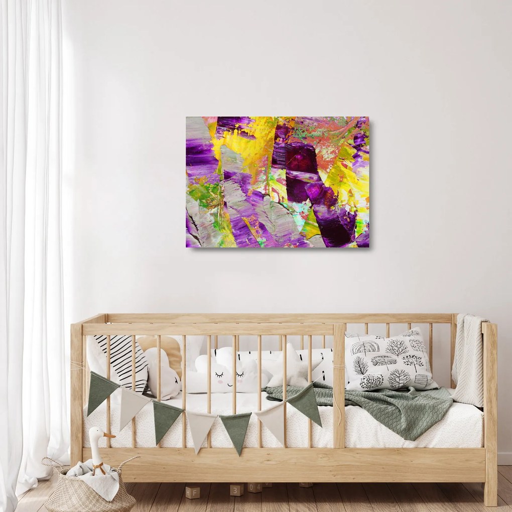 Sklenený obraz abstrakcie - maľba (70x50 cm)