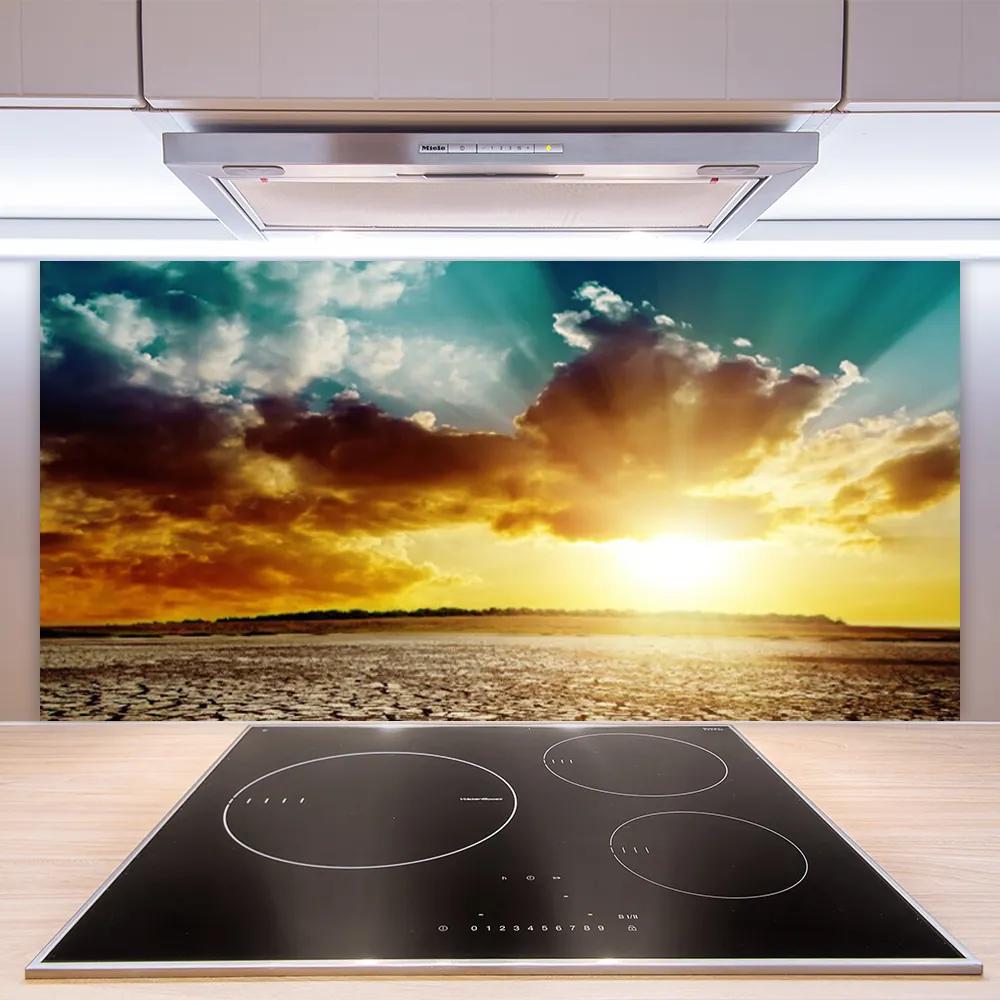 Nástenný panel  Slnko púšť krajina 125x50 cm