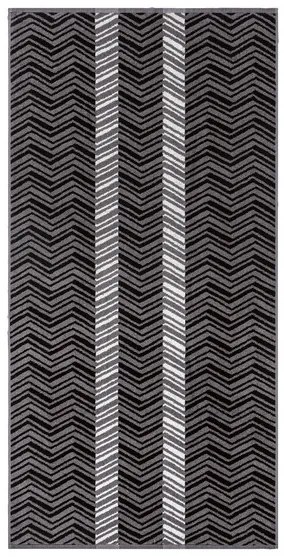 LIVARNO home Froté osuška, 70 x 140 cm (tmavosivá cik-cak) (100358092)