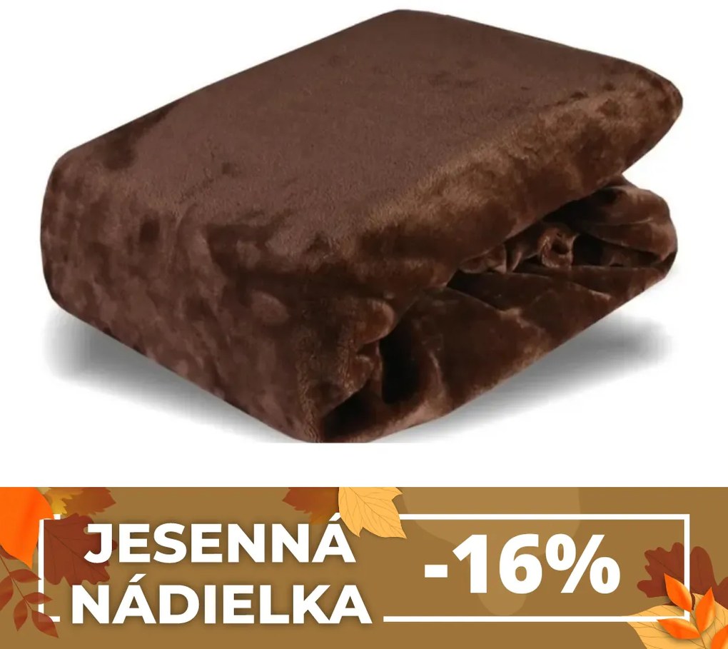 Plachta posteľná z mikroplyšu hnedá EMI: Plachta 90 (100)x200