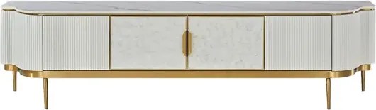 TV stolík Stilig ST905C 200 cm biely/zlatý/mramor
