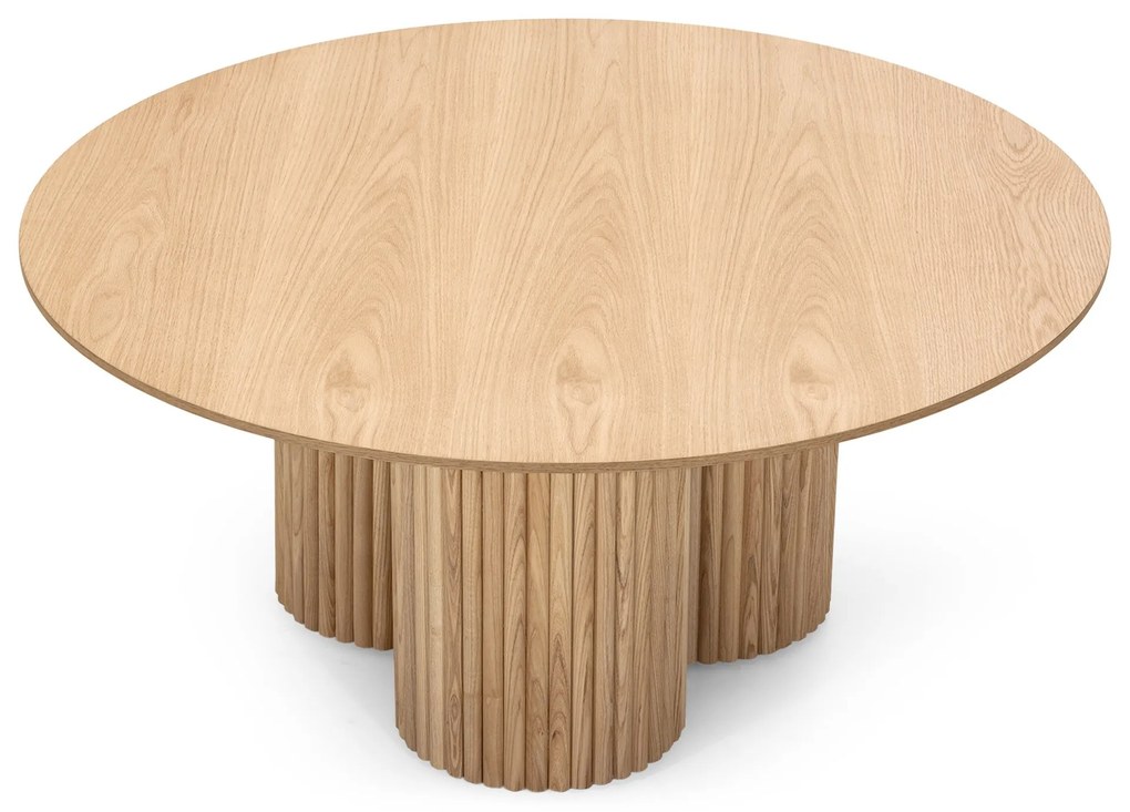 Kruhový konferenční stolek Vesby 100 cm dub přírodní/jasan