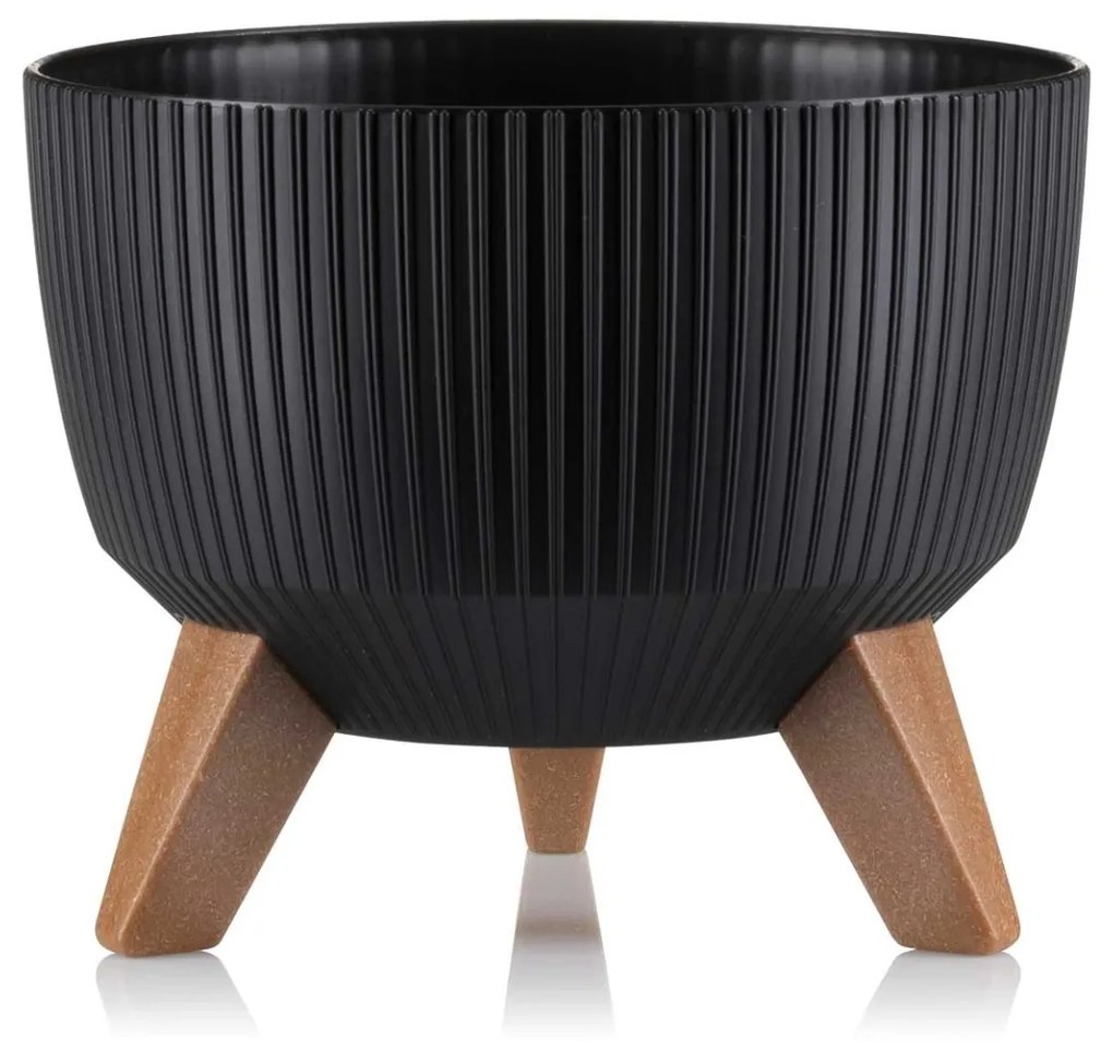 Kvetináč Rosa Linea 24x15 cm čierny