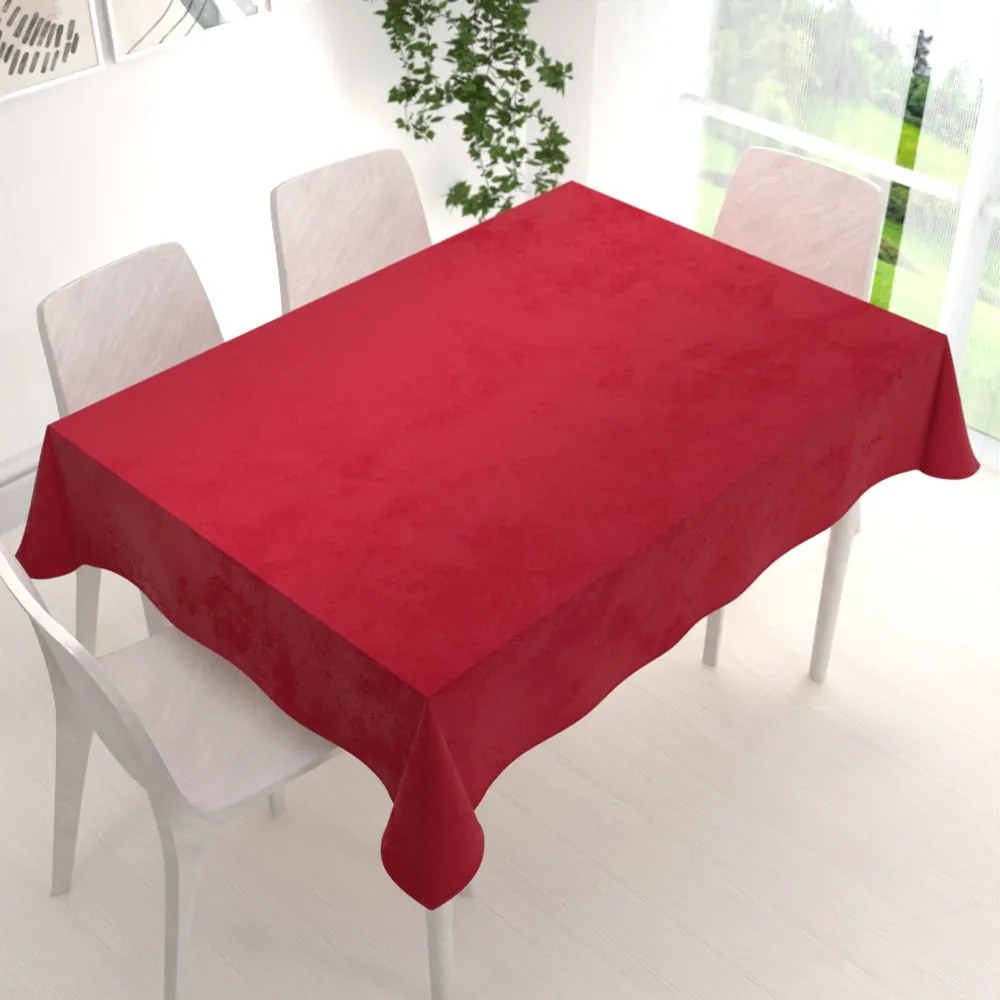 Biante Veľký zamatový obdĺžnikový obrus Velvet Premium SVP-038 Sýto červený 220x260 cm
