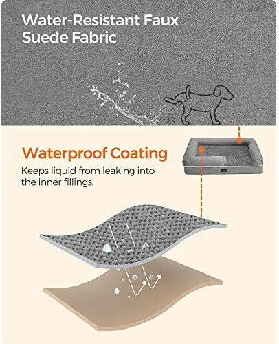 Feandrea ortopedický pelech pre psa, pohovka pre psa so snímateľným poťahom, svetlosivý