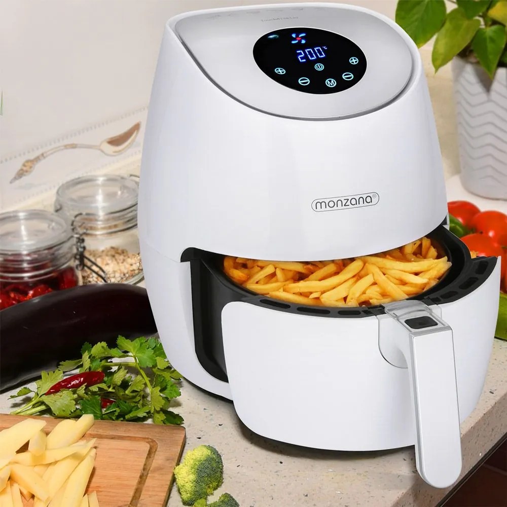 InternetovaZahrada Teplovzdušná fritéza FRYER 1 white – 9 v 1 s dotykovým displejom 1485 W 3,6 l