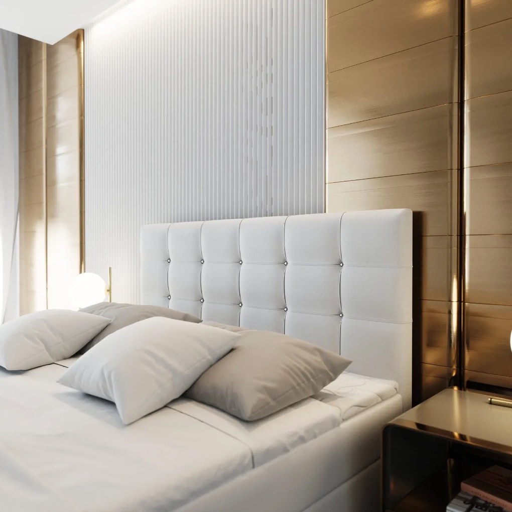 GLAMOUR MANŽELSKÁ POSTEĽ 180X200 + TOPPER VISCO + ÚLOŽNÝ PRIESTOR + KRYŠTÁLIKY COSMIC 190