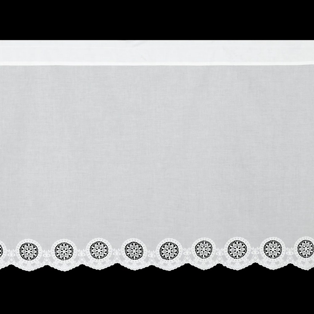 KRÁTKA ZÁCLONA NA PÁSKE LILA 150X70 CM BIELA